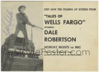 1b694 TALES OF WELLS FARGO signed 4x6 postcard 1958 by Dale Robertson & SIX others, Stage West!