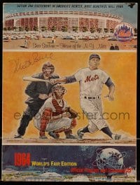 1b206 1964 NEW YORK WORLD'S FAIR signed souvenir program book 1964 Mets vs Dodgers baseball game!