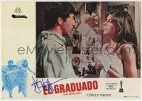 1b294 GRADUATE signed Spanish LC R1980 by Dustin Hoffman, who's close up with sexy Katharine Ross!