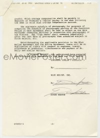 1b225 DIANE KEATON signed contract 1989 concerning her employment on Godfather Part III!