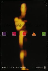 1c049 63rd ANNUAL ACADEMY AWARDS 24x36 1sh 1991 Saul Bass art with Oscar statuette in fuzzy background!