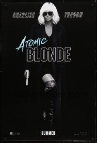 1c089 ATOMIC BLONDE teaser DS 1sh 2017 great full-length image of sexy Charlize Theron with gun!