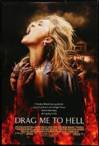 1c274 DRAG ME TO HELL advance DS 1sh 2009 Sam Raimi horror, Lohman being dragged down into flames!