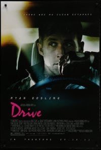 1c277 DRIVE advance DS 1sh 2011 cool image of Ryan Gosling in car, directed by Nicolas Winding Refn!