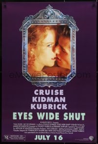 1c301 EYES WIDE SHUT advance DS 1sh 1999 Kubrick, Tom Cruise & Nicole Kidman reflected in mirror!