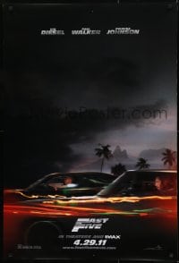 1c313 FAST FIVE teaser DS 1sh 2011 Vin Diesel, Paul Walker, Dwayne Johnson, street racing action!