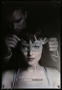 1c320 FIFTY SHADES DARKER teaser DS 1sh 2017 Jamie Dornan, sexiest Dakota Johnson wearing wild mask!