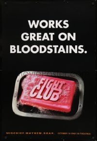 1c322 FIGHT CLUB teaser 1sh 1999 Edward Norton & Brad Pitt, works great on blood stains!