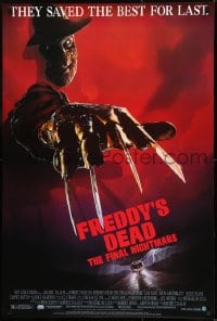 1c337 FREDDY'S DEAD 1sh 1991 great art of Robert Englund as Freddy Krueger!