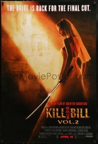 1c520 KILL BILL: VOL. 2 advance DS 1sh 2004 bride Uma Thurman with katana, Quentin Tarantino!