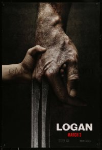 1c573 LOGAN style A revised teaser DS 1sh 2017 Jackman in the title role as Wolverine, claws out!