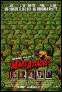 1c604 MARS ATTACKS! int'l advance DS 1sh 1996 directed by Tim Burton, great image of many aliens!