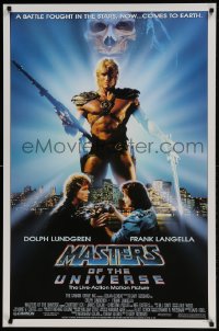 1c607 MASTERS OF THE UNIVERSE 1sh 1987 great image of Dolph Lundgren as He-Man!