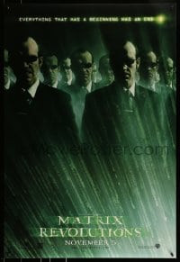 1c616 MATRIX REVOLUTIONS teaser DS 1sh 2003 image of Hugo Weaving as many Agent Smiths!