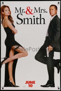1c650 MR. & MRS. SMITH teaser 1sh 2005 June 10 style; assassins Brad Pitt & sexy Angelina Jolie!