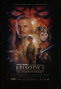 1c023 PHANTOM MENACE style B fan club 1sh 1999 George Lucas, Star Wars Episode I, Drew Struzan art!