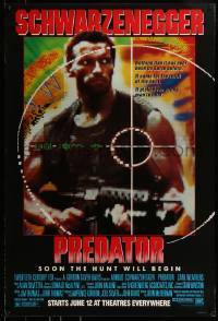 1c721 PREDATOR advance 1sh 1987 Arnold Schwarzenegger sci-fi, soon the hunt will begin!