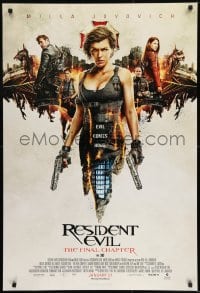 1c743 RESIDENT EVIL: THE FINAL CHAPTER advance DS 1sh 2016 image of sexiest Milla Jovavich with gun!