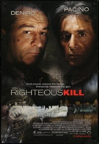 1c749 RIGHTEOUS KILL advance 1sh 2008 cool image of Robert De Niro & Al Pacino w/ silenced gun!