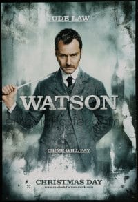 1c794 SHERLOCK HOLMES teaser DS 1sh 2009 Guy Ritchie directed, Jude Law as Dr. Watson!