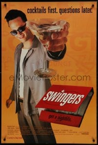 1c888 SWINGERS 1sh 1996 partying Vince Vaughn with giant martini, directed by Doug Liman!