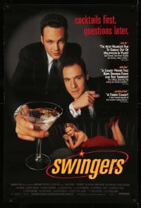 1c889 SWINGERS 1sh 1996 Vince Vaughn & Jon Favreau, sexy Heather Graham, cocktails first, reviews!
