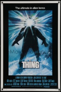 1c901 THING 1sh 1982 John Carpenter classic sci-fi horror, Drew Struzan, regular credit design!