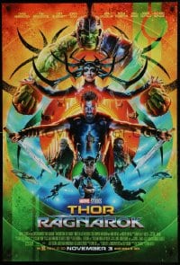 1c902 THOR RAGNAROK advance DS 1sh 2017 motange of Chris Hemsworth in the title role with top cast!