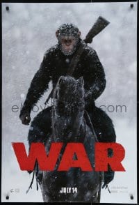 1c955 WAR FOR THE PLANET OF THE APES style A teaser DS 1sh 2017 great image of Caesar on horseback!