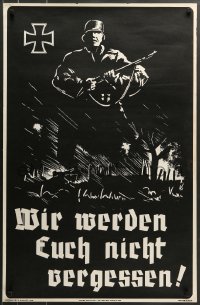 1d934 WE WILL NOT FORGET YOU 26x40 commercial poster 1968 striking artwork of a German soldier!