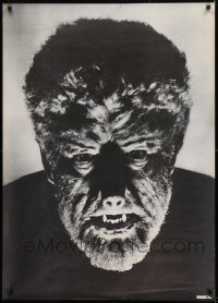 1d937 WOLF MAN 29x41 commercial poster 1966 classic close-up of Lon Chaney Jr. in the title role!