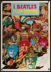 1d939 YELLOW SUBMARINE 28x39 Italian commercial poster 1980s different art of The Beatles!