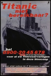 1d104 TITANIC NIET BEREIKBAAR Dutch 1990 wacky theater promotion, image of the doomed ship!