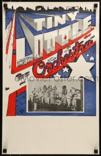 1d364 TINY LITTLE & HIS ORCHESTRA 14x22 music poster 1940s cool art & design + image of band!