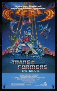 1d712 TRANSFORMERS THE MOVIE 22x37 special poster 1986 animated robot action cartoon, sci-fi art!