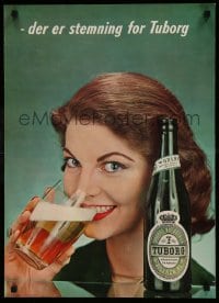 1d420 TUBORG BREWERY 19x26 Danish advertising poster 1970s cool image from beer advertisement!
