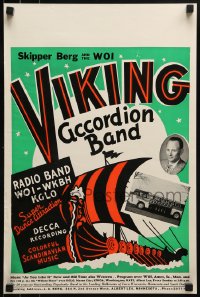 1d365 VIKING ACCORDION BAND 14x21 music poster 1950s Viking long ship artwork and band images!
