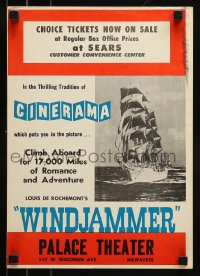 1d727 WINDJAMMER Cinerama 11x16 special poster 1958 sailing documentary by Louis De Rochemont!