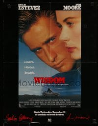 1d983 WISDOM mini poster 1986 Demi Moore & Emilio Estevez are in love & rob banks!