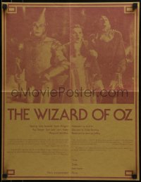 1d728 WIZARD OF OZ 17x22 special poster R1970s Garland, cast on yellow brick road, college viewing