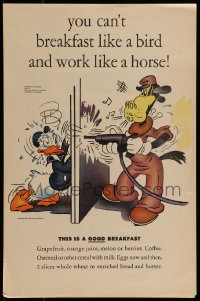 1d730 YOU CAN'T BREAKFAST LIKE A BIRD 13x19 special poster 1944 Walt Disney, Donald Duck helps!