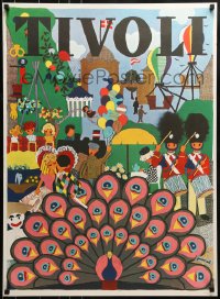 1d184 TIVOLI Danish 24x33 travel poster 1960s art of people and places in the park by Gunvor Ask!