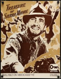 1d810 TREASURE OF THE SIERRA MADRE 16x20 video poster R1987 different art of Humphrey Bogart!