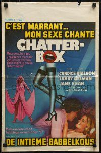 1f121 CHATTERBOX Belgian 1977 about a woman who has a hilarious way of expressing herself!