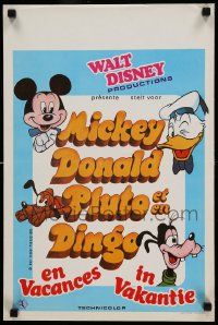 1f139 MICKEY DONALD PLUTO ET EN DINGO EN VACANCES Belgian 1980 Goofy, Donald Duck, Mickey Mouse!