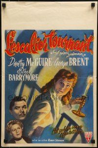 1f143 SPIRAL STAIRCASE Belgian 1947 art of Dorothy McGuire, George Brent & Ethel Barrymore!
