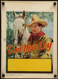 1f147 TIM MCCOY Belgian 1950s portrait art of classic cowboy with trusty horse!