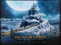 1f019 POLAR EXPRESS teaser DS British quad 2004 Tom Hanks, Robert Zemeckis, art of train by D. Chiang