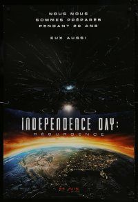 1f069 INDEPENDENCE DAY RESURGENCE style A teaser DS Canadian 1sh 2016 Monroe, spaceship over earth!