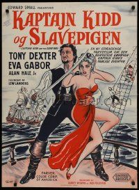 1f480 CAPTAIN KIDD & THE SLAVE GIRL Danish 1955 pirates, sails unfurled, love untamed!